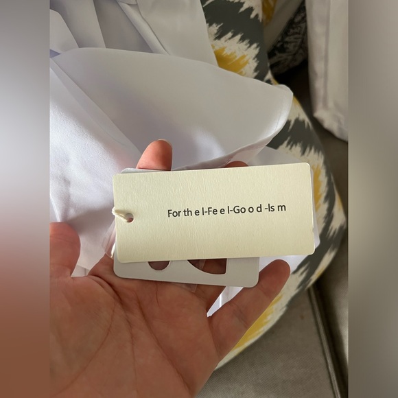 NWT Commense Button-Down Tied Long Shirt – White, Size Large - Picture 11 of 15